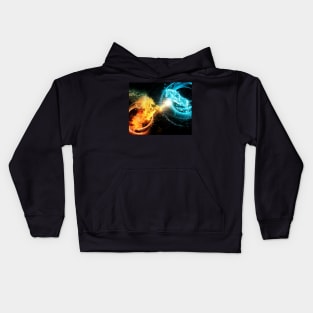 Fire and water horses Kids Hoodie